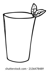 Cute cup of water, juice or soda. Glass illustration isolated on a white background. Simple drink clipart.