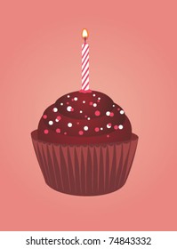 cute cupcake with candle