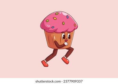 Cute Cupcake Character Design Illustration