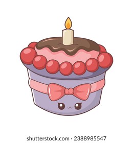 Cute Cupcake Character Design Illustration