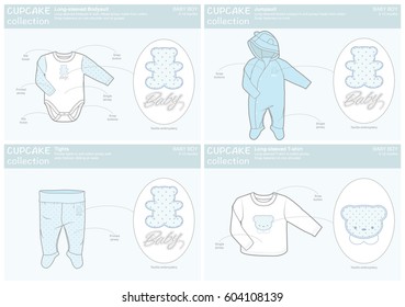 Cute cupcake collection for baby boys