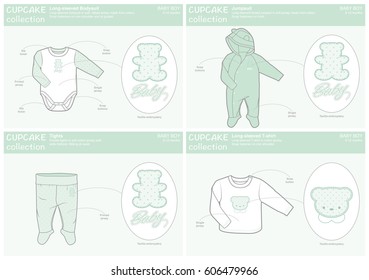 Cute cupcake collection for baby boys