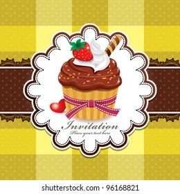 Cute cupcake design with lace (U)