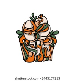 Cute Cupcake Doodle Sticker Perfect for Decorating Planners and Journals