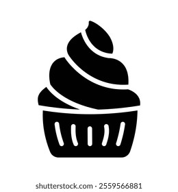 Cute cupcake icon for desserts and bakery themes