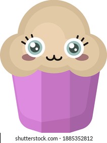 Cute cupcake ,illustration,vector on white background