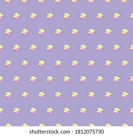 cute cupcake  kawaii face pattern