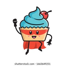 Cute cupcake mascot character design