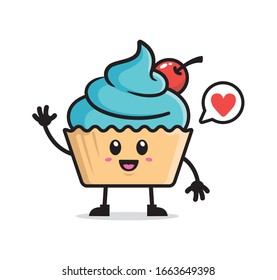 Cute cupcake mascot character design