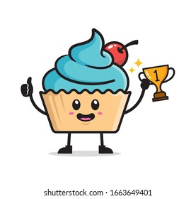Cute cupcake mascot character design