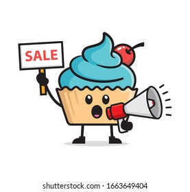 Cute cupcake mascot character design