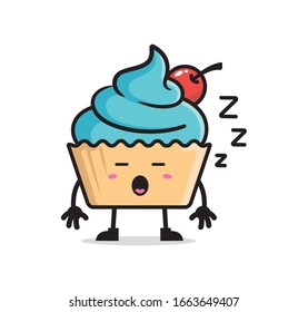 Cute cupcake mascot character design