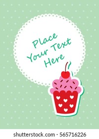 cute cupcake message card