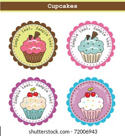 Cute Cupcake Stickers