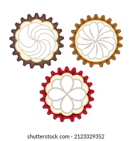Cute cupcake top view with cream
