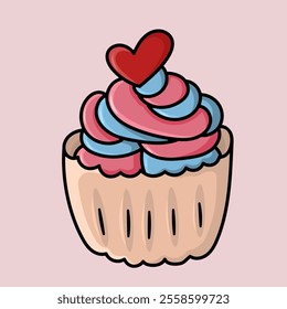 Cute cupcake for Valentine's day