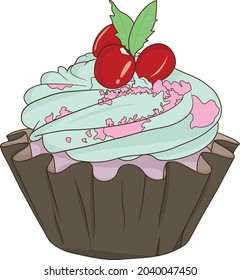 A cute cupcake vector for commercial use such as logo, banner and etc. It can scale for bigger resolution without loss of resolution.