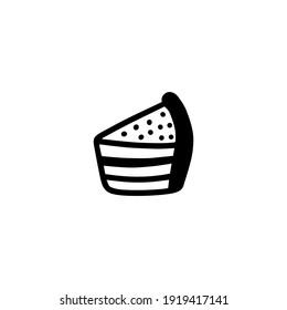 Cute Cupcake. Vector illustration in doodle style. Design for Easter, Valentines Day, Wedding, Holidays 