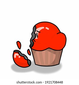 Cute cupcake vector template design illustrator