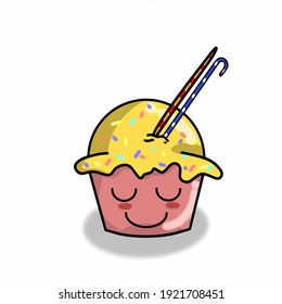 Cute cupcake vector template design illustrator