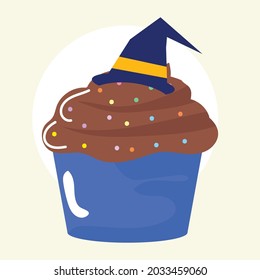 Cute cupcakes halloween concept design. vector illustration