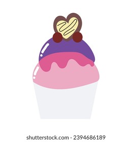 cute cupcakes isolated on white background