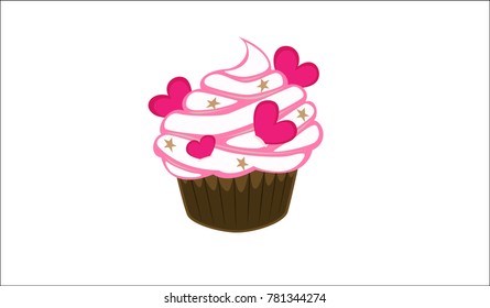 cute cupcakes vector
