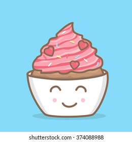 cute cupcakes vector - illustration
