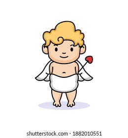 Cute cupid angel of love mascot design