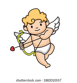 Cute cupid angel of love mascot design