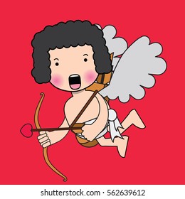 cute cupid angel. Romance cupid angel, vector design.