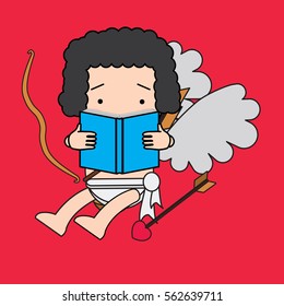 cute cupid angel. Romance cupid angel, vector design.