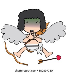 cute cupid angel. Romance cupid angel, vector design.