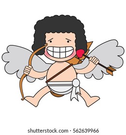 cute cupid angel. Romance cupid angel, vector design.