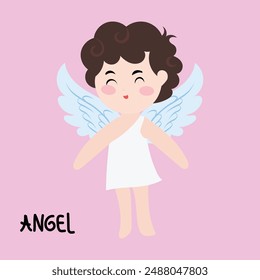 cute cupid angle on valentine celebration