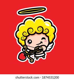 cute cupid archery with love