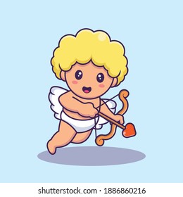 cute cupid cartoon illustration valentine day