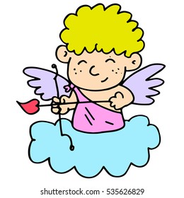 Cute cupid character vector art