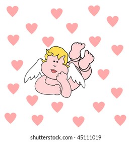 Cute Cupid Day Dreaming