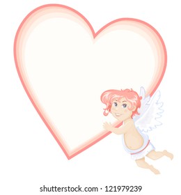 Cute cupid with heart