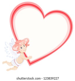 Cute cupid with heart