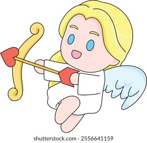 A cute cupid with a love bow