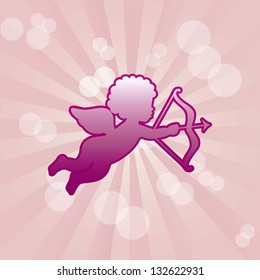 cute cupid over pink background. vector illustration