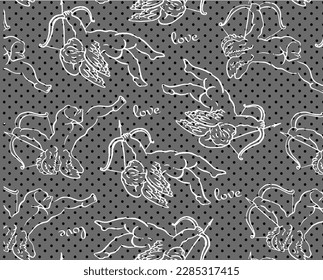 cute cupid print over little dots