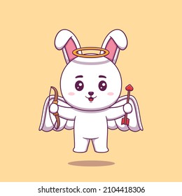 Cute cupid rabbit with bow and arrow