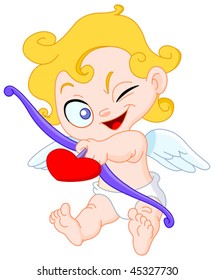 Cute cupid bereit, seinen Pfeil zu schießen