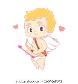 Cute Cupid Valentines Day Hand Drawn Illustration