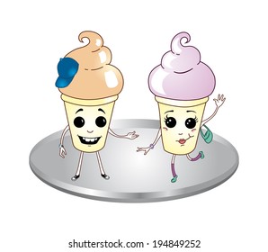 cute cups with dessert