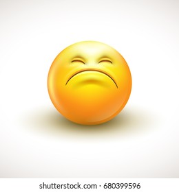 Cute curious emoticon, emoji - vector illustration EPS10
