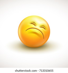 Cute curious emoticon, emoji - vector illustration EPS10